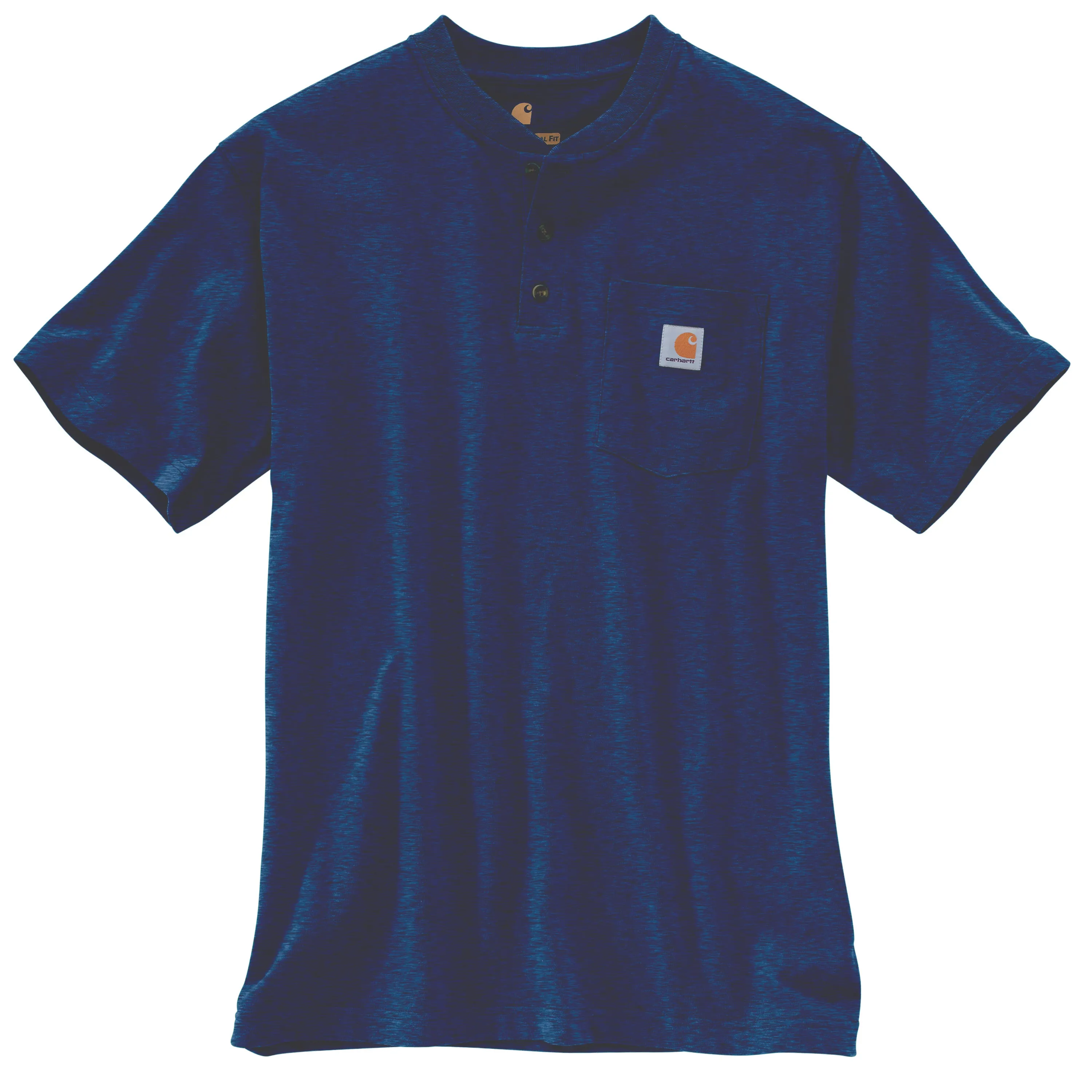 Carhartt Men's Short Sleeve Pocket Henley_Dark Cobalt Blue Heather sold by Work World