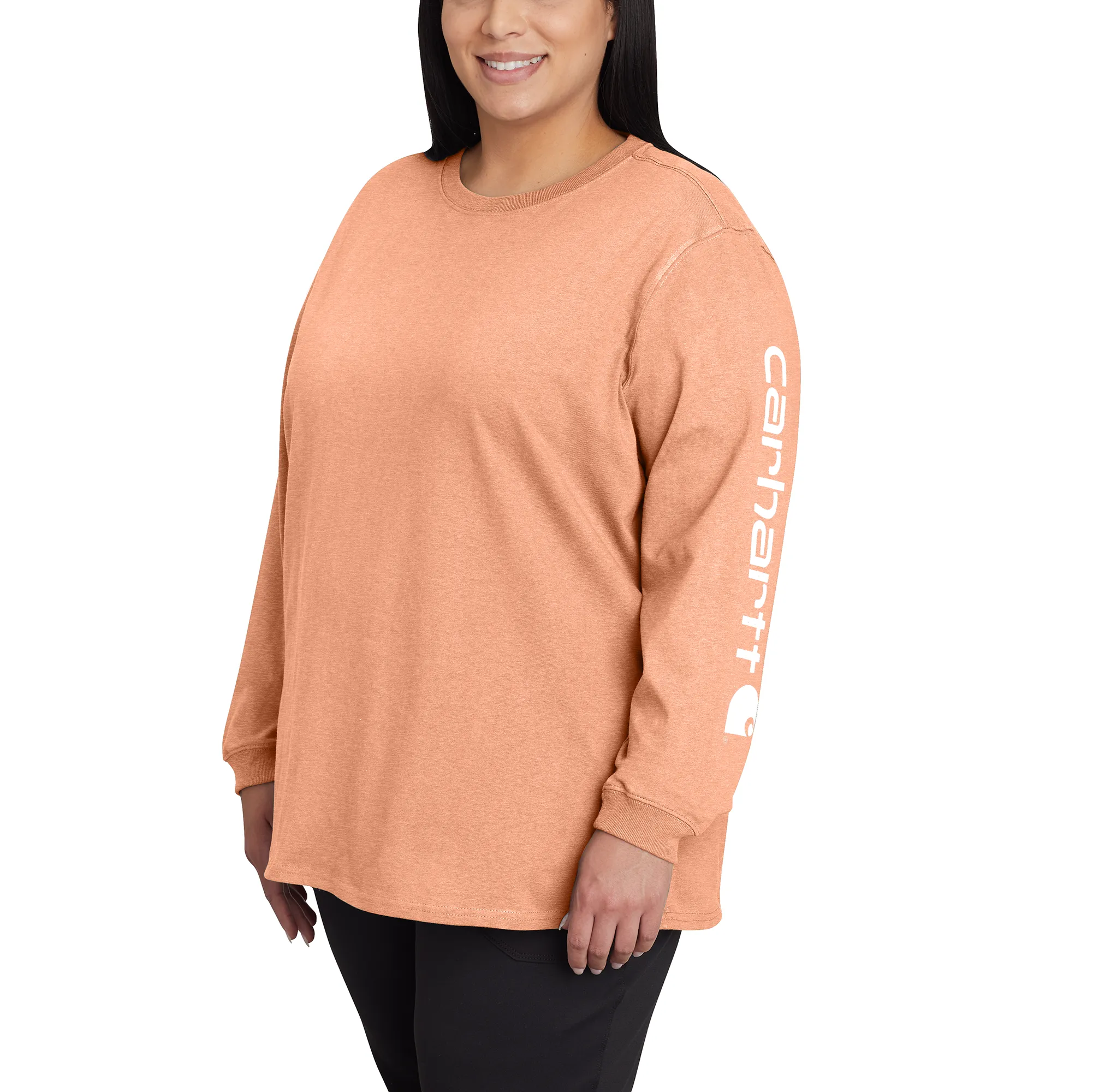 Carhartt Women's Heavyweight Long Sleeve Logo T-Shirt_Sunset sold by Work World