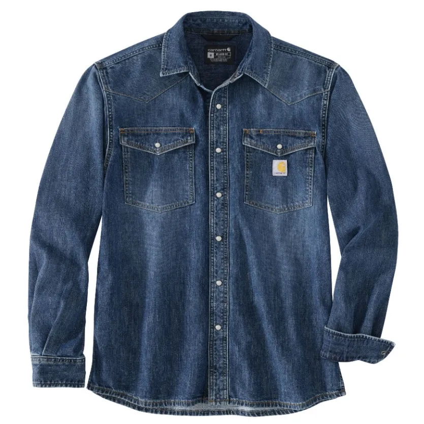 Carhartt Men's Montana Relaxed Fit Midweight Button-Down Denim Work Shirt sold by Work World
