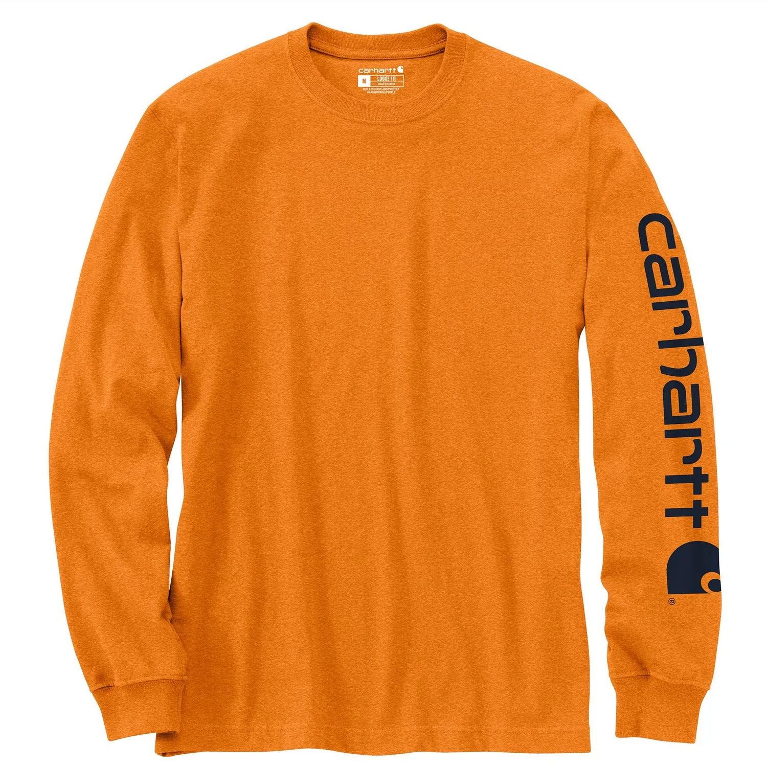 Carhartt Men's Signature Logo Long Sleeve T-Shirt_Marmalade Heather sold by Work World product image thumbnail 2