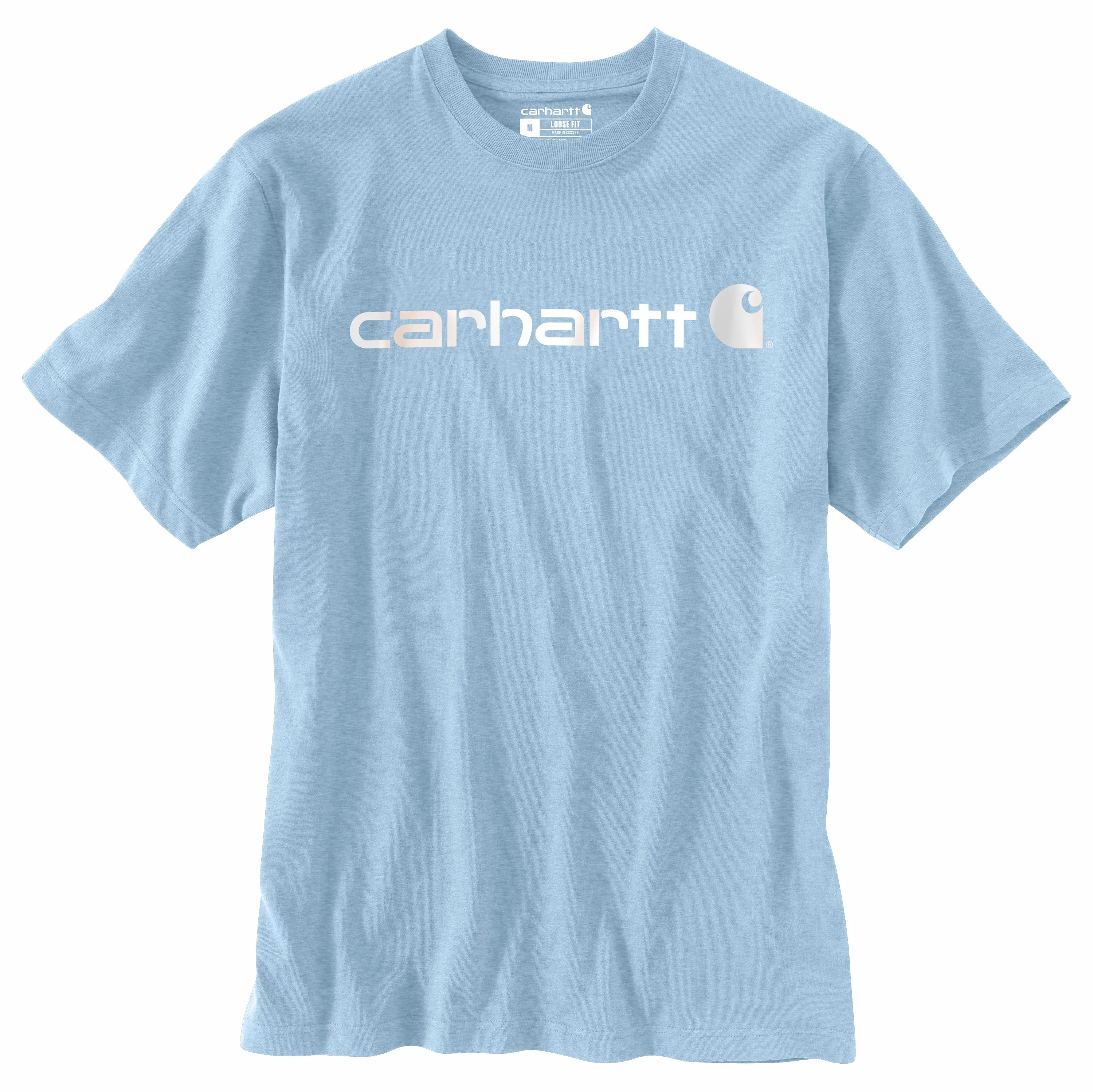 Carhartt Men's Signature Logo Short Sleeve T-Shirt_Tourmaline Heather sold by Work World