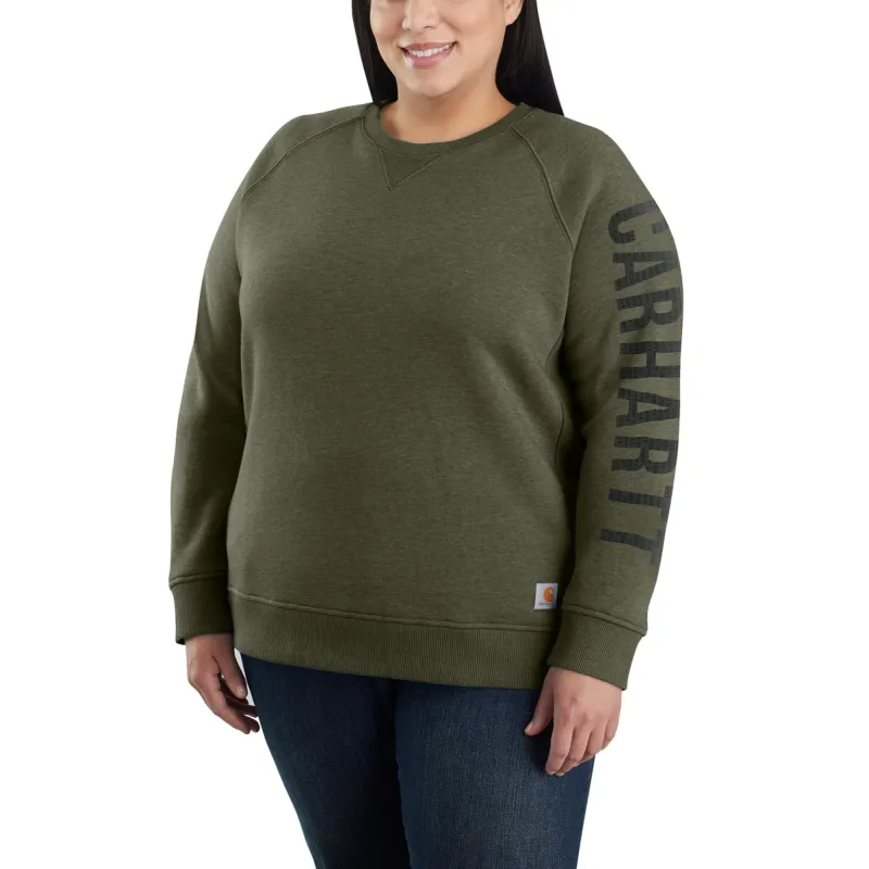 Carhartt Women's Crewneck Graphic Sweatshirt_Basil Heather sold by Work World