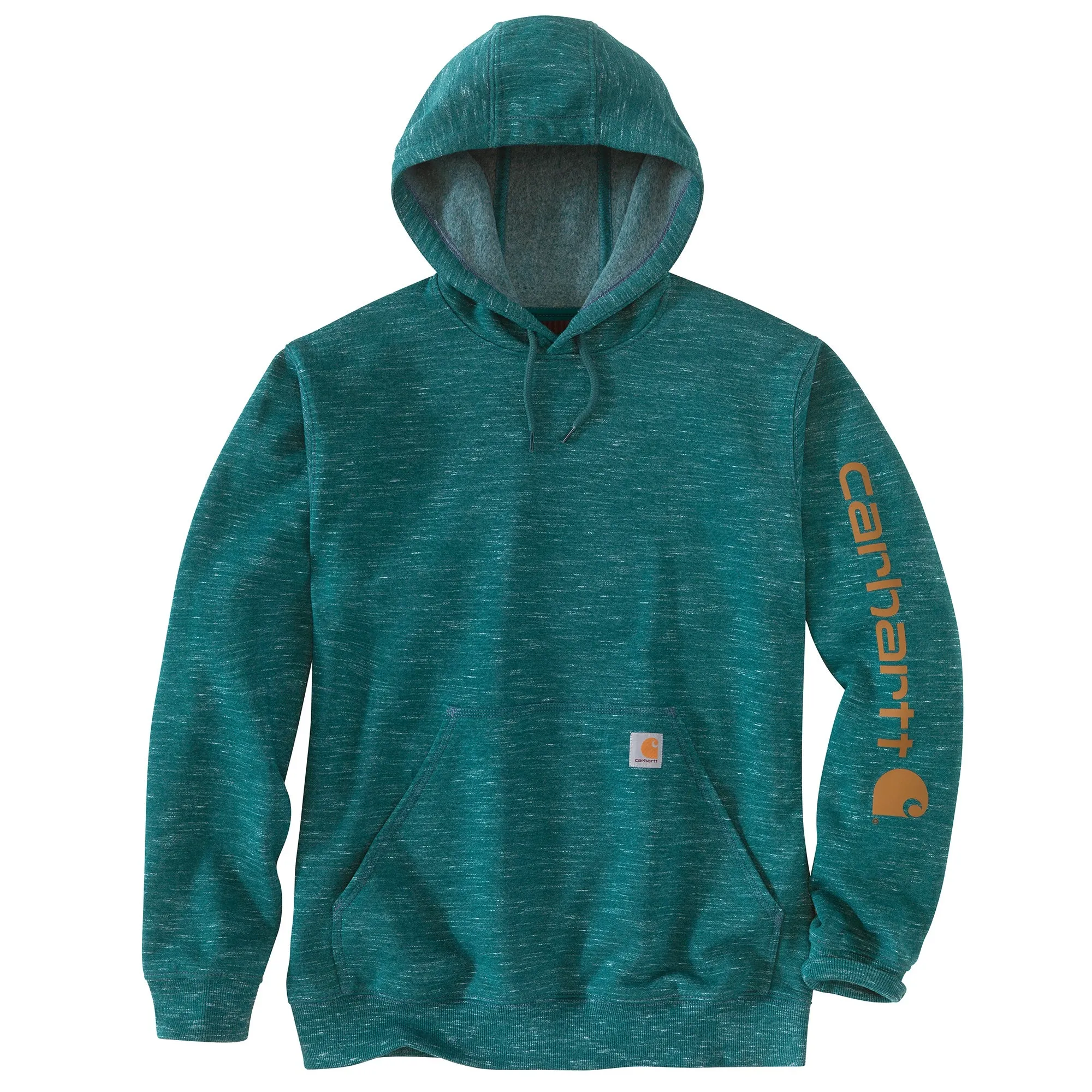 Carhartt Men's Signature Logo Hooded Pullover Sweatshirt_Tidal Space Dye sold by Work World