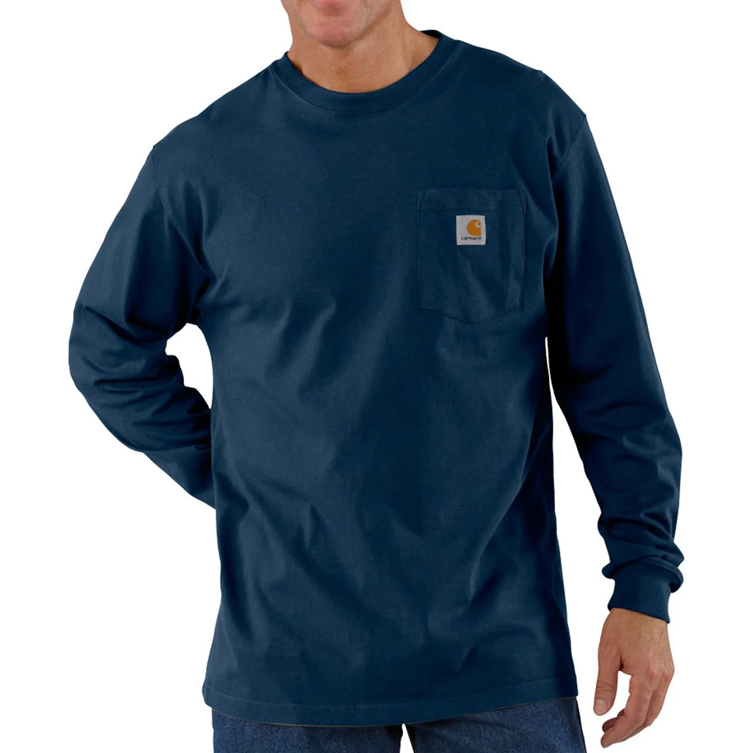 Carhartt Men's Long Sleeve Pocket T-Shirt_Navy sold by Work World
