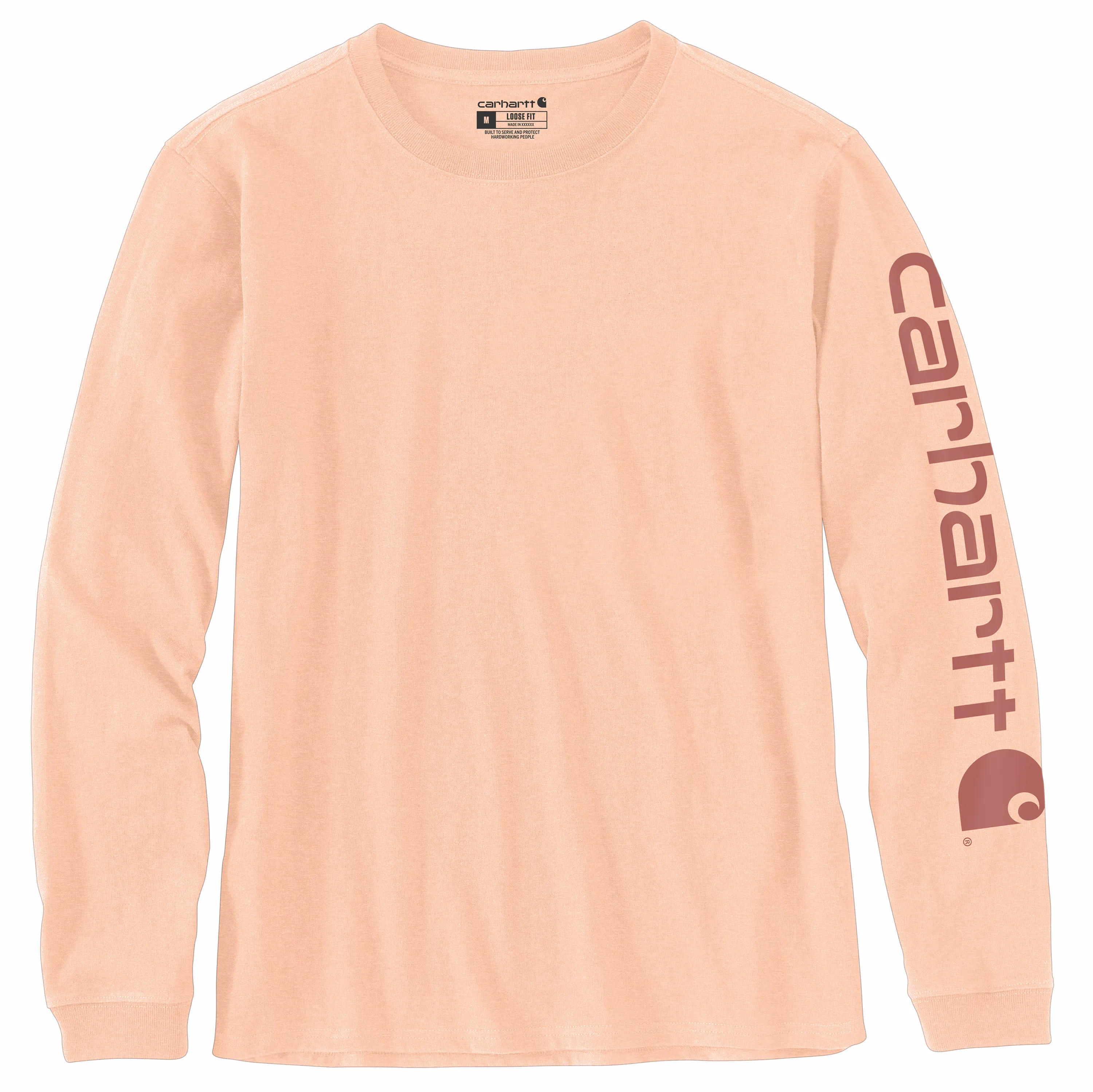 Carhartt Women's Heavyweight Long Sleeve Logo T-Shirt_Cantaloupe Heather sold by Work World