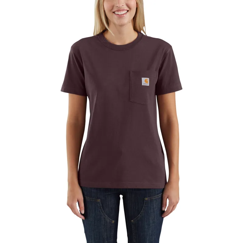Carhartt Women's Short Sleeve Pocket T-Shirt_Deep Wine sold by Work World
