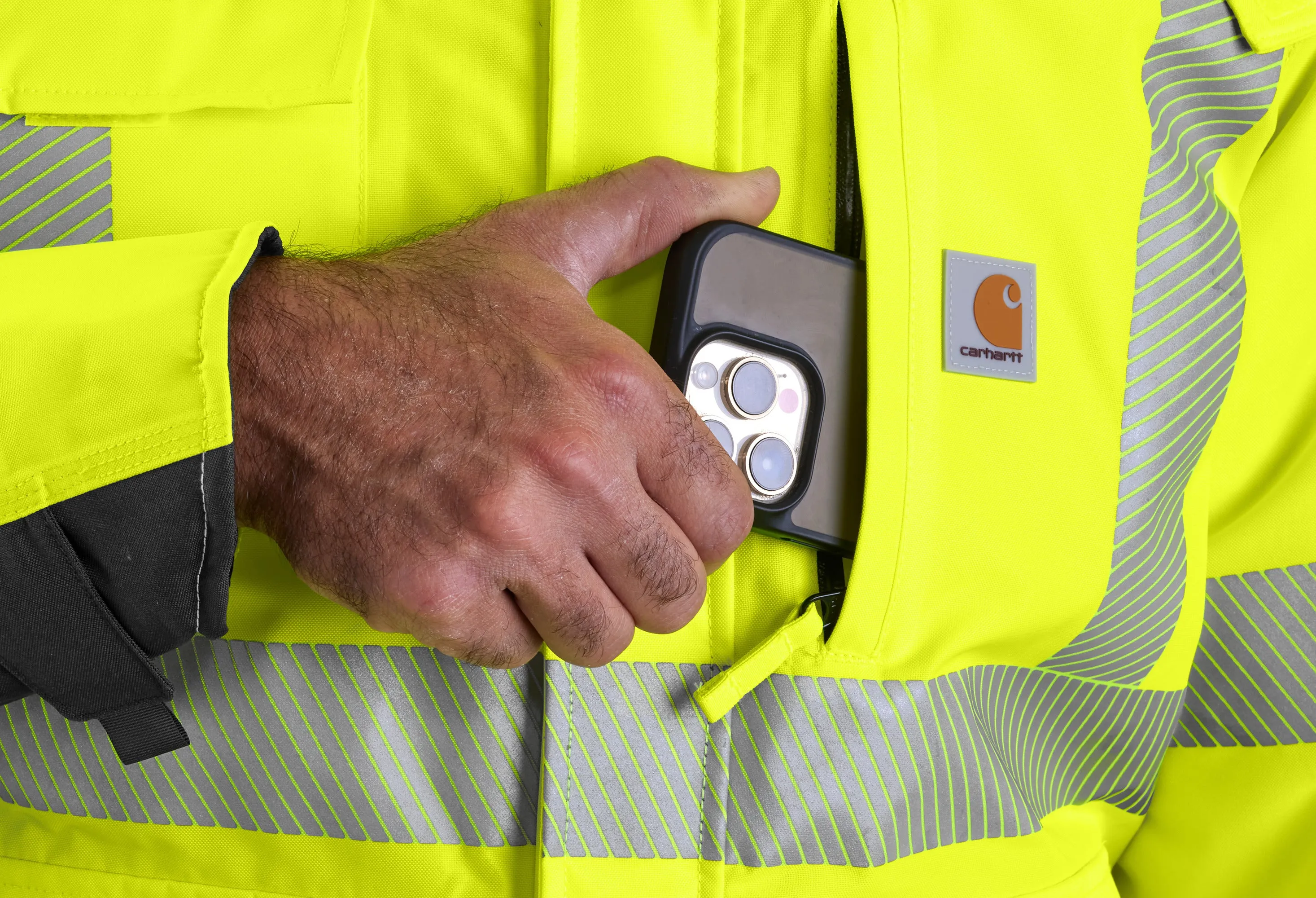 Carhartt Men's Waterproof High-Vis Class 3 Sherwood Jacket sold by Work World product image thumbnail 4