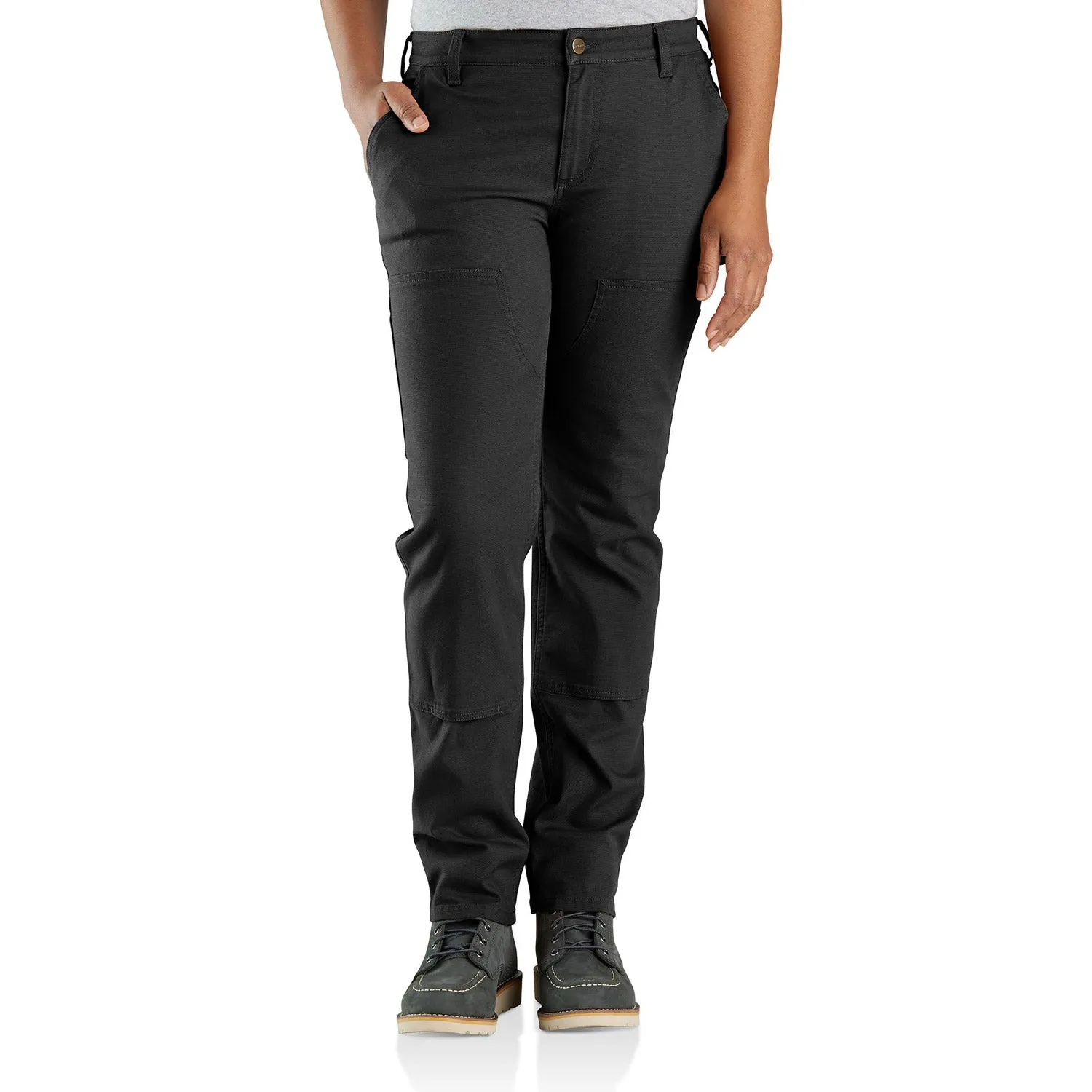 Carhartt Women's Rugged Flex® Double-Front Canvas Pant_Black sold by Work World