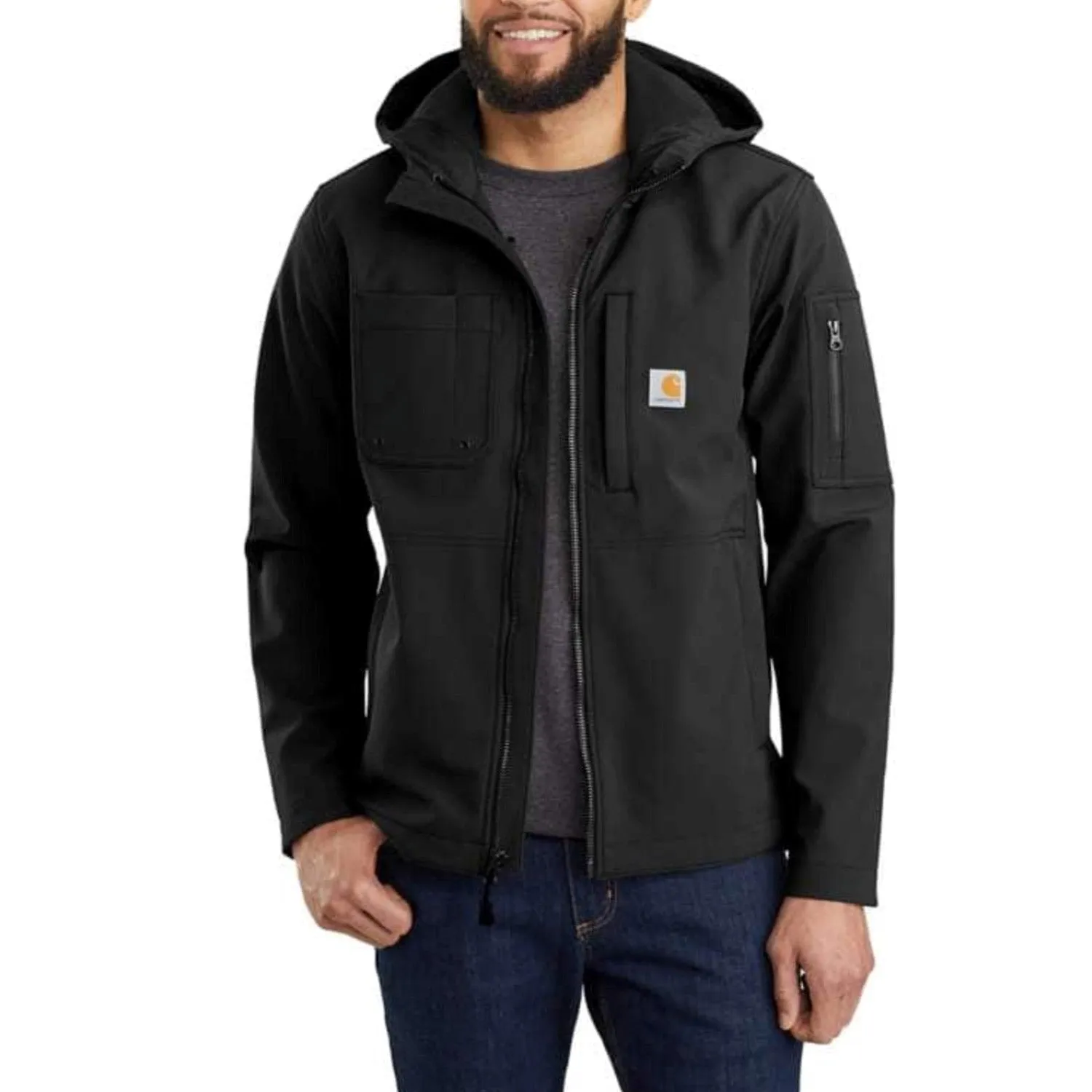 Carhartt Men's Relaxed Fit Rain Defender® Softshell Hooded Jacket sold by Work World product image thumbnail 2