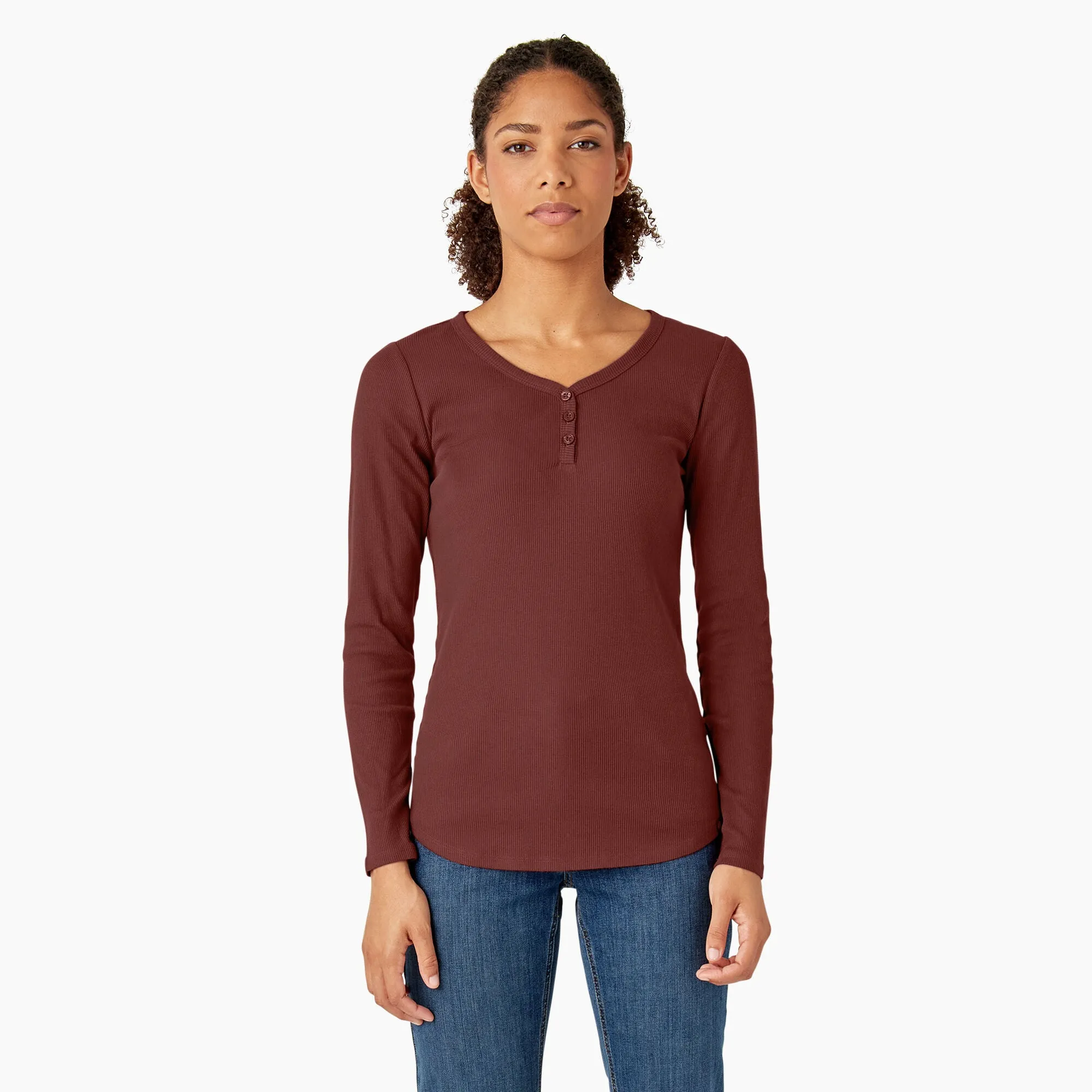 Dickies Women's Henley Long Sleeve T-Shirt sold by Work World product image thumbnail 3
