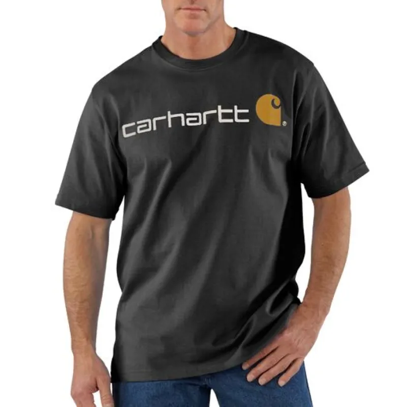 Carhartt Men's Signature Logo Short Sleeve T-Shirt_Black sold by Work World