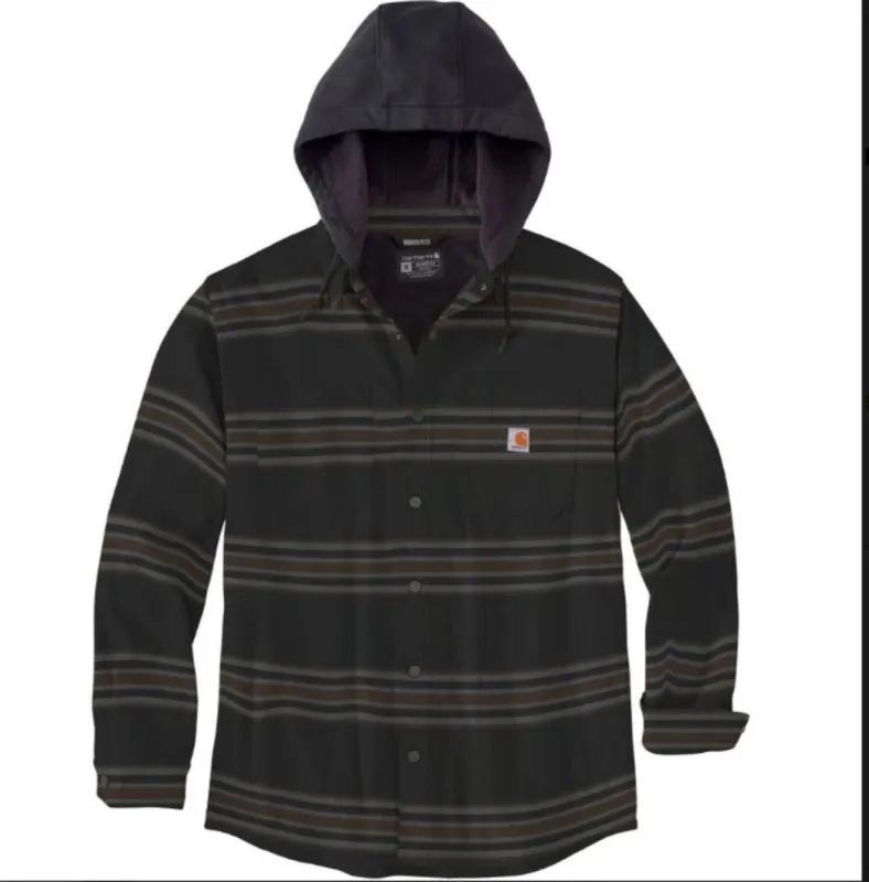 Carhartt Men's Flannel Fleece-Lined Snap Hooded Shirt Jac sold by Work World