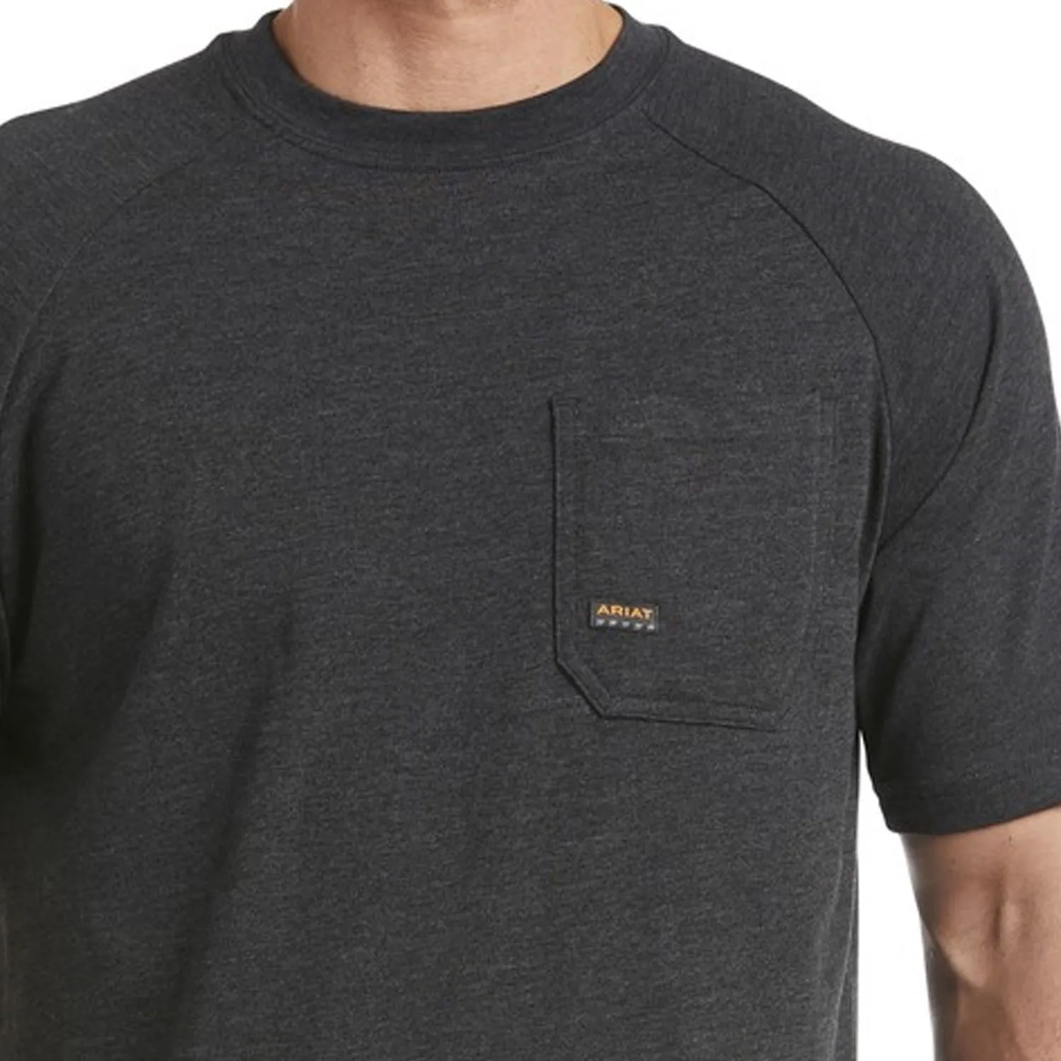 Ariat Men's Rebar CottonStrong T-Shirt_Charcoal Heather sold by Work World product image thumbnail 2
