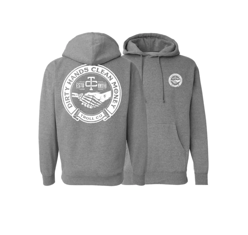 Troll Co. Men's Haggler "Dirty Hands Clean Money" Graphic Hoodie sold by Work World