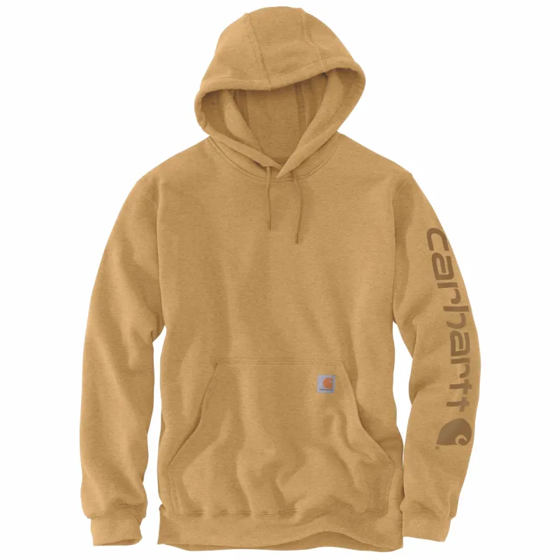 Carhartt Men's Signature Logo Hooded Pullover Sweatshirt_Yellowstone Heather sold by Work World