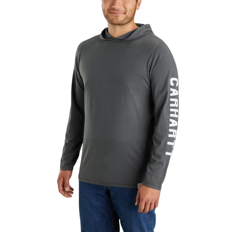 Carhartt Men's Force®  Relaxed Fit Logo Hooded Long Sleeve T-Shirt sold by Work World