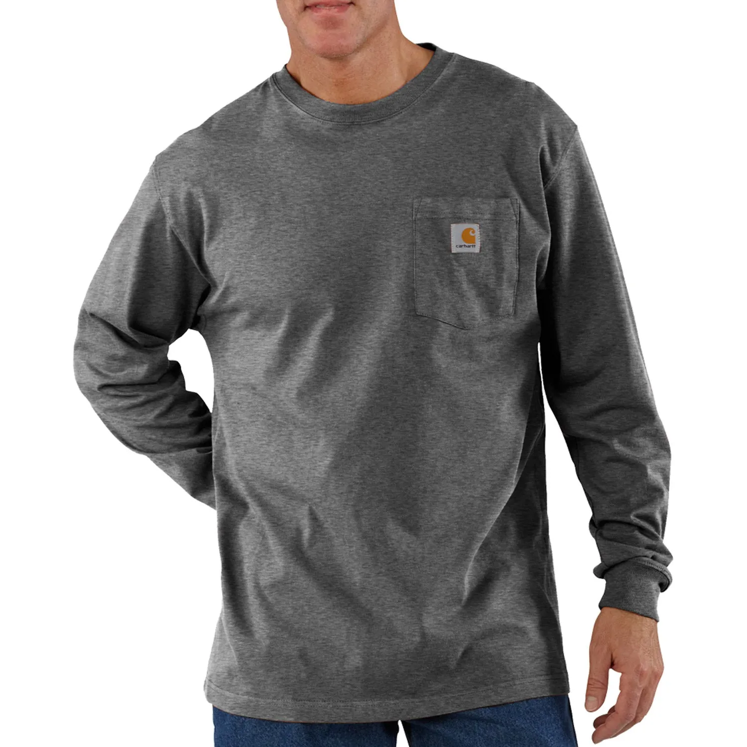 Carhartt Men's Long Sleeve Pocket T-Shirt_Carbon Heather sold by Work World