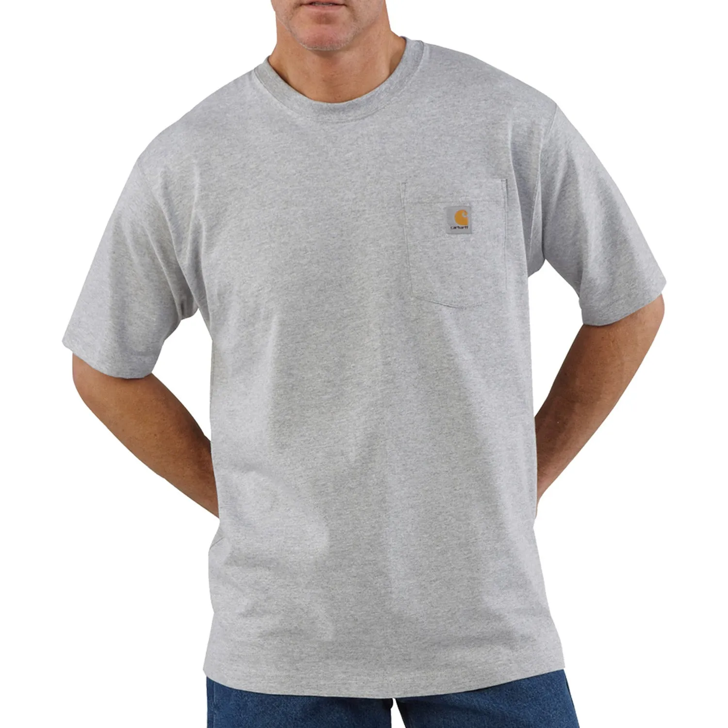 Carhartt Men's Short Sleeve Pocket T-Shirt_Heather Grey sold by Work World