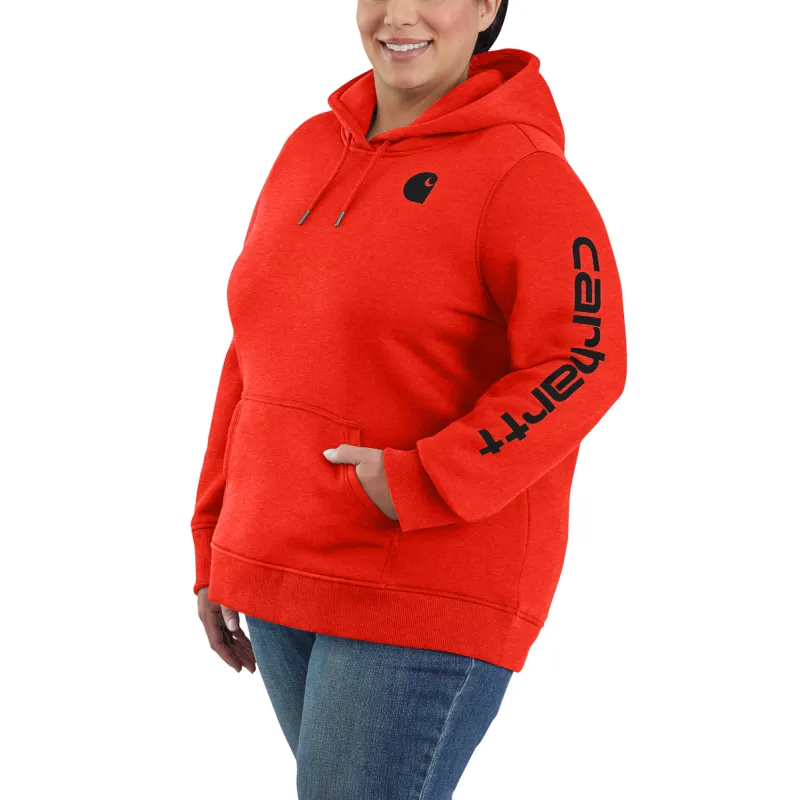 Carhartt Women's Clarksburg Graphic Sleeve Hoodie_Currant Heather sold by Work World
