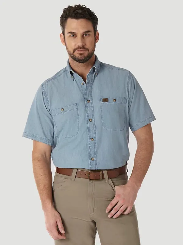 Wrangler Men's Chambray Short Sleeve Work Shirt sold by Work World