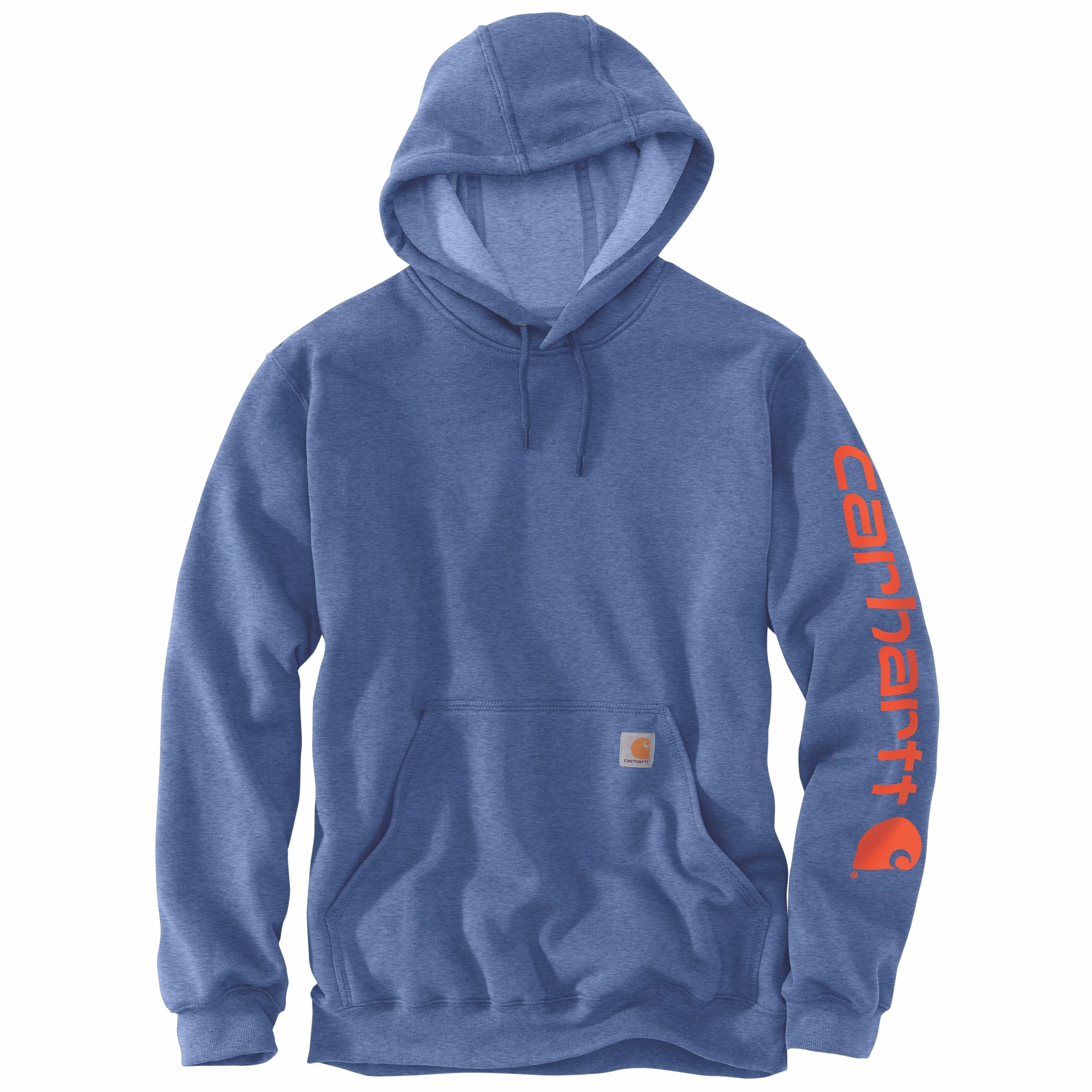 Carhartt Men's Signature Logo Hooded Pullover Sweatshirt_Dusk Blue Heather sold by Work World