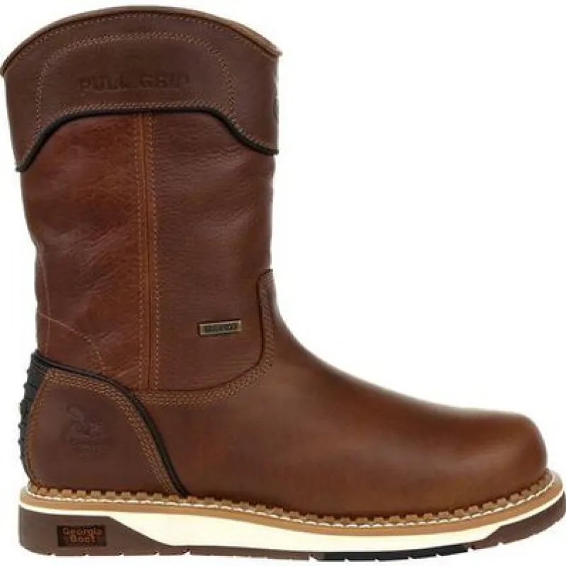 Georgia Boot Men's AMP LT Waterproof EH 10" Wedge Sole Soft Toe Wellington Boot sold by Work World