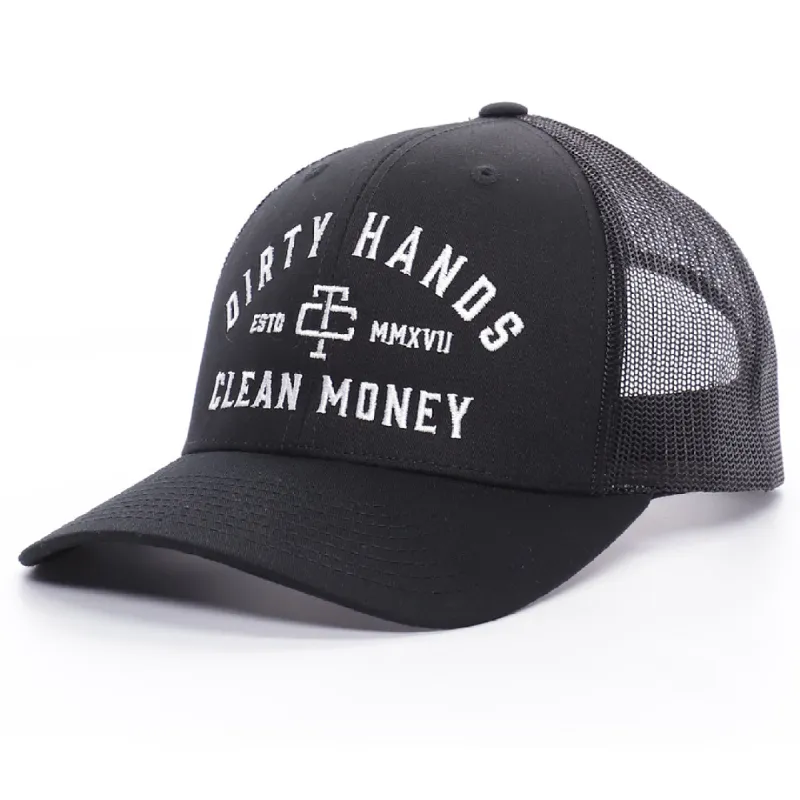 Troll Co. Men's "Dirty Hands Clean Money" Curved Brim Meshback Hat sold by Work World