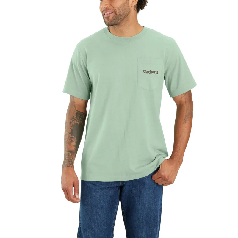 Carhartt Men's Relaxed Fit Heavyweight Short Sleeve Pocket Line Graphic T-Shirt sold by Work World