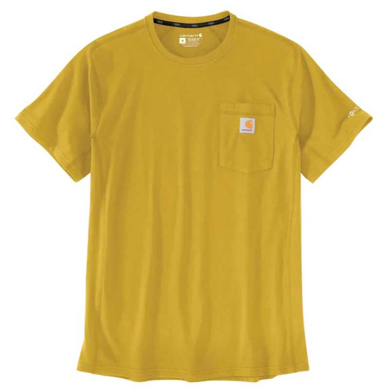 Carhartt Men's Force® Relaxed Fit Midweight Short Sleeve Pocket Tee_Yellow Curry sold by Work World