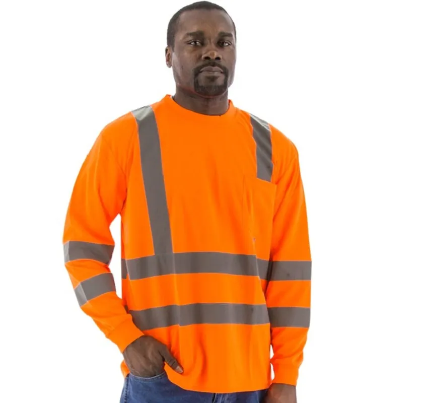 Majestic Men's Hi-Vis Long Sleeve Shirt sold by Work World