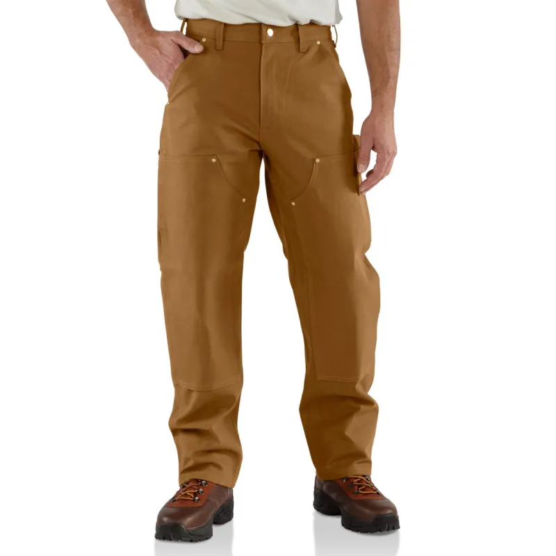 Carhartt Men's Firm Duck Double-Front Work Dungaree_Brown sold by Work World