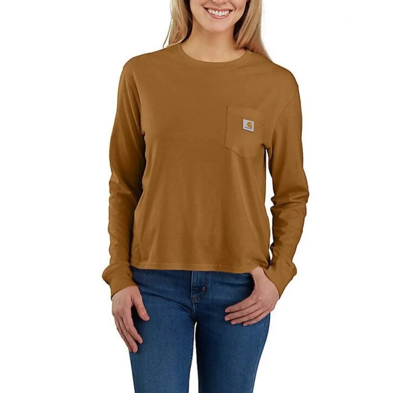 Carhartt Women's Tencel Loose Fit Lightweight Crewneck Pocket Long Sleeve T-Shirt sold by Work World