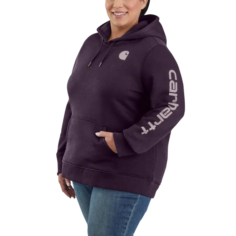 Carhartt Women's Clarksburg Graphic Sleeve Hoodie_Nocturnal Haze Heather sold by Work World