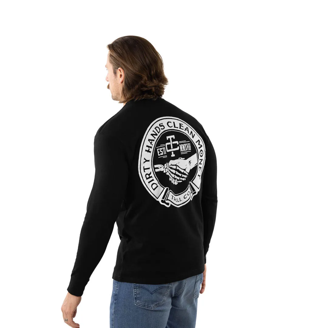 Troll Co. Men's Haggler "Dirty Hands Clean Money" Long Sleeve T-Shirt sold by Work World product image thumbnail 2