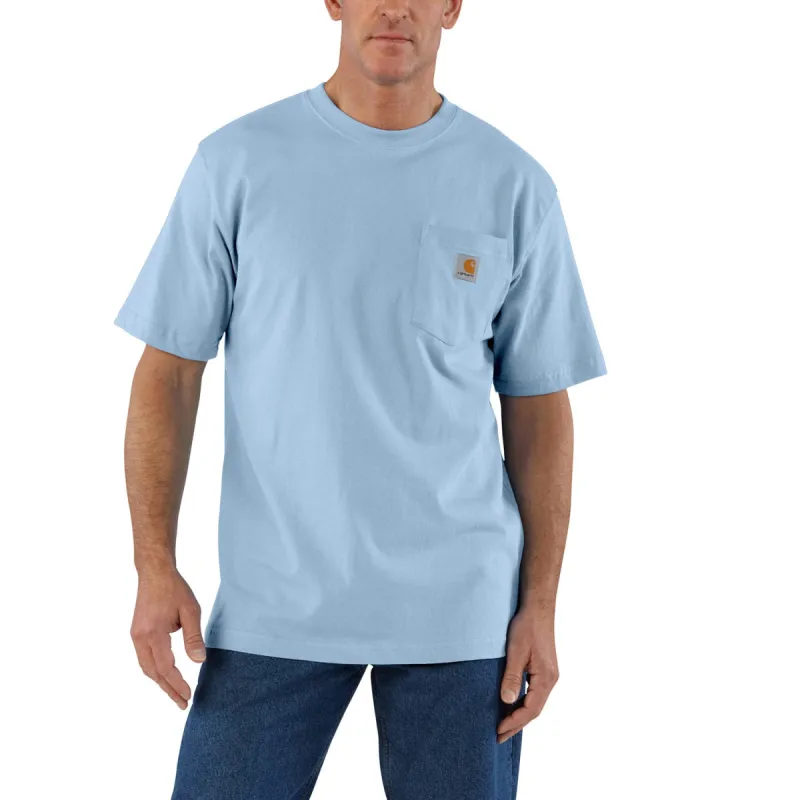 Carhartt Men's Short Sleeve Pocket T-Shirt_Fog Blue sold by Work World