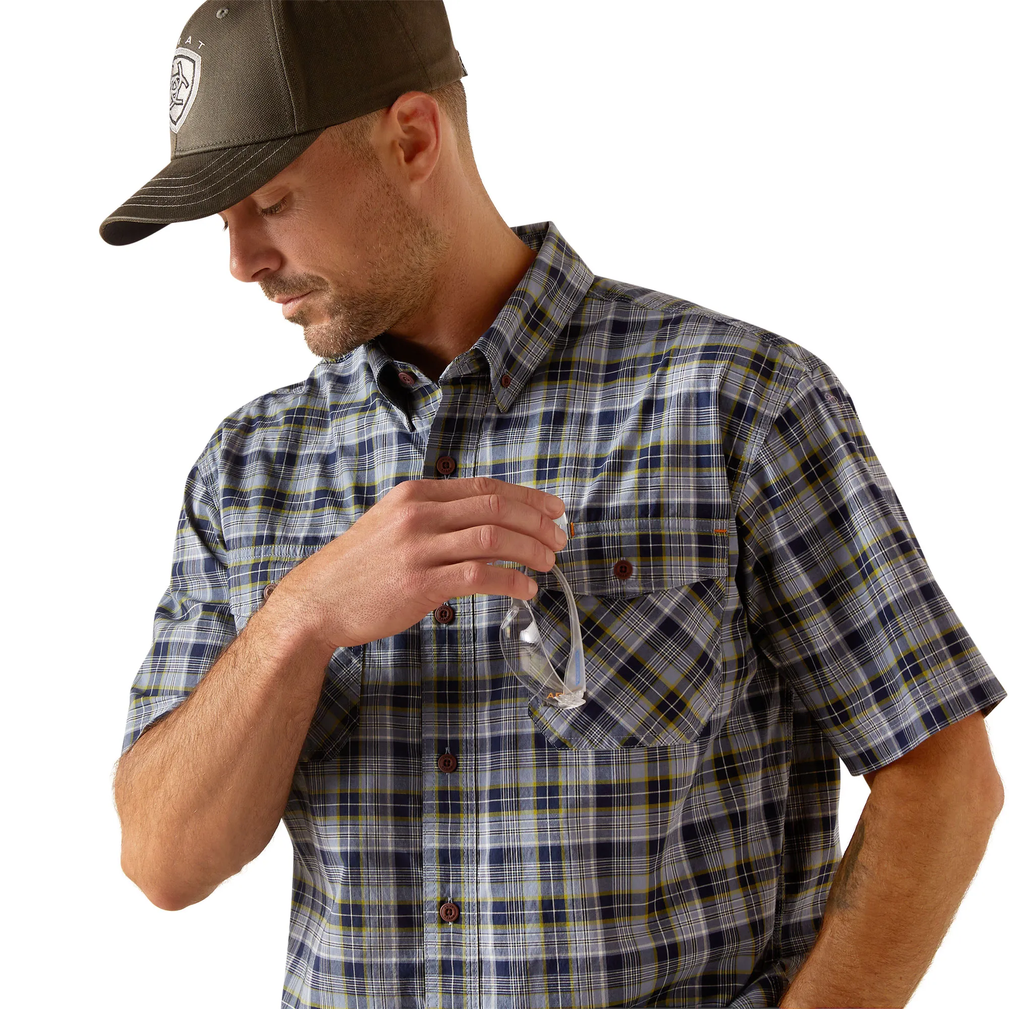 Ariat Men's Rebar Made Tough DuraStretch Short Sleeve Work Shirt sold by Work World product image thumbnail 3