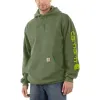 Carhartt Men's Signature Logo Hooded Pullover Sweatshirt_Olivine Heather sold by Work World