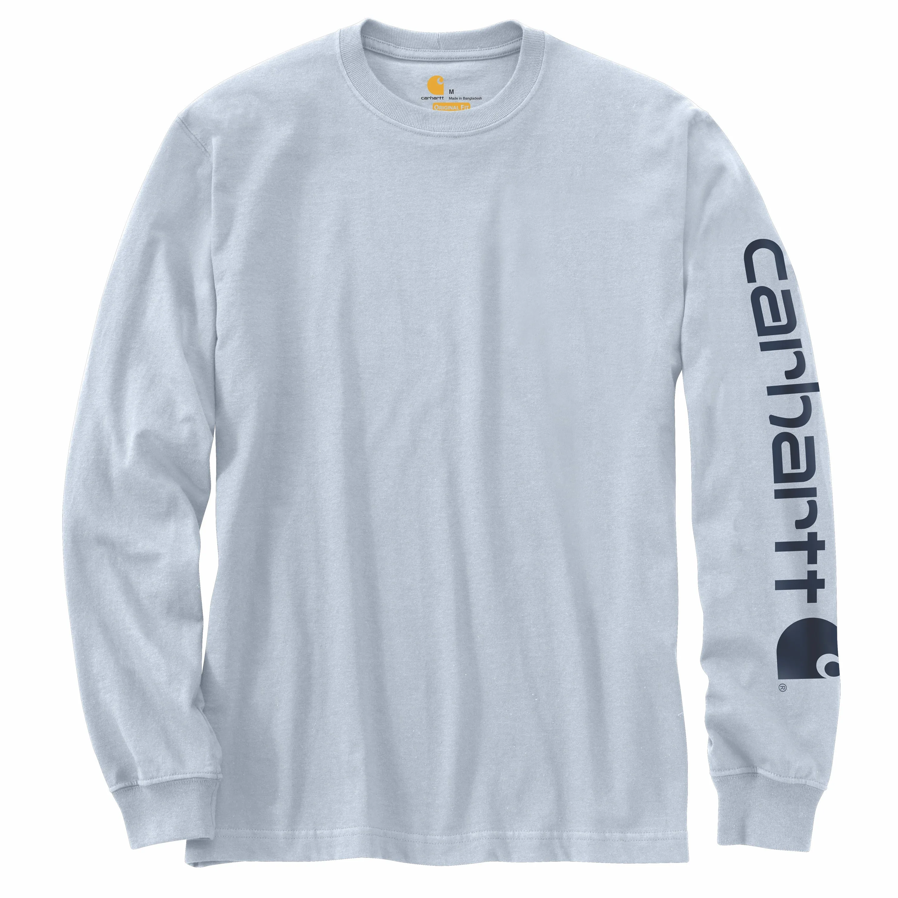 Carhartt Men's Signature Logo Long Sleeve T-Shirt_Soft Blue sold by Work World
