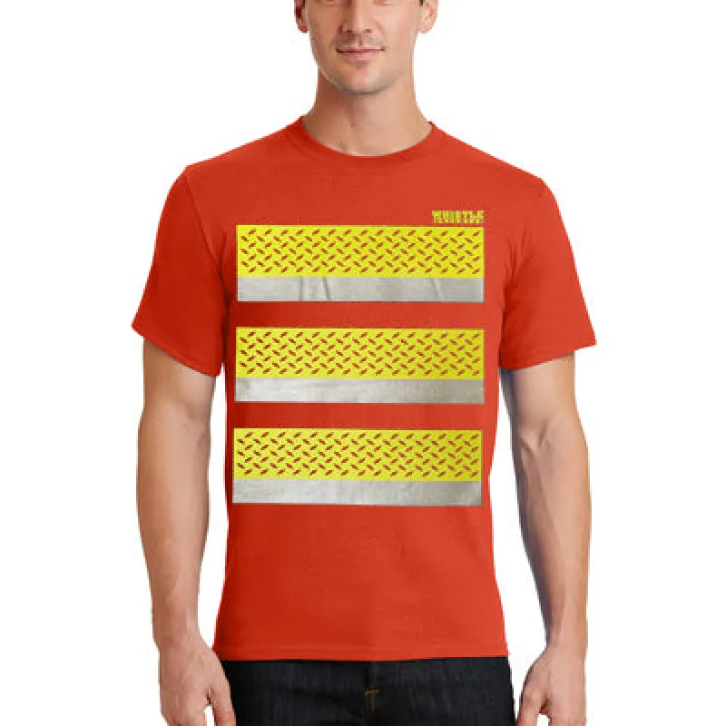 Whistle Workwear Safety Diamond Plate Short Sleeve T-Shirt_Orange sold by Work World