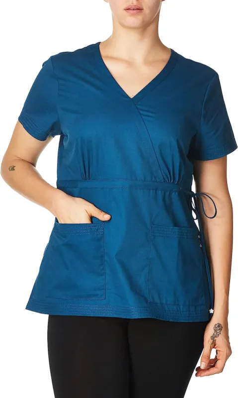 koi Women's Katelyn Scrub Top_Caribbean Blue sold by Work World