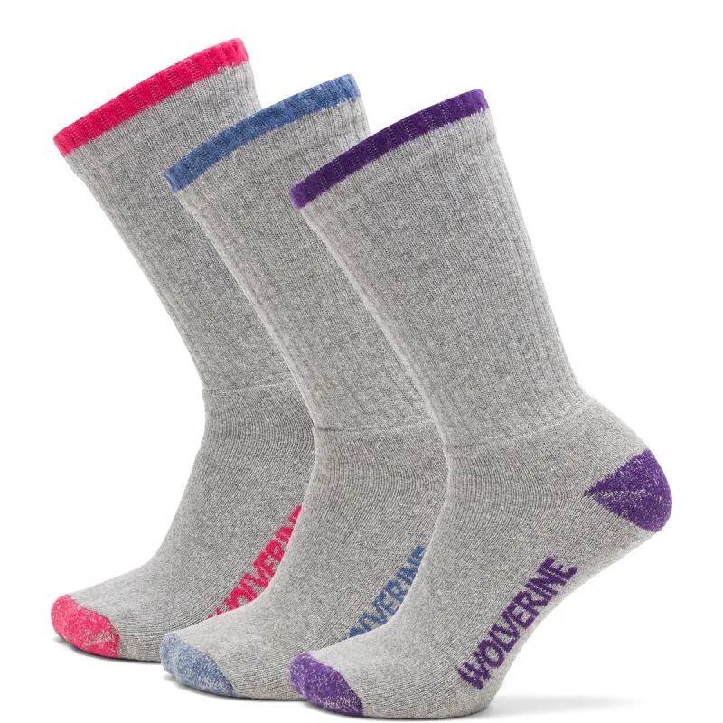 Wolverine Women's Cotton Crew Sock (3 Pack) sold by Work World