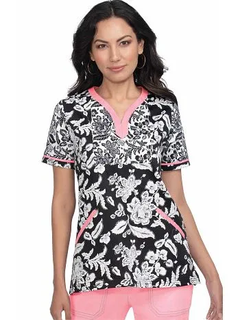 koi Women's Stretch Lennon Y-Neck Scrub Top sold by Work World