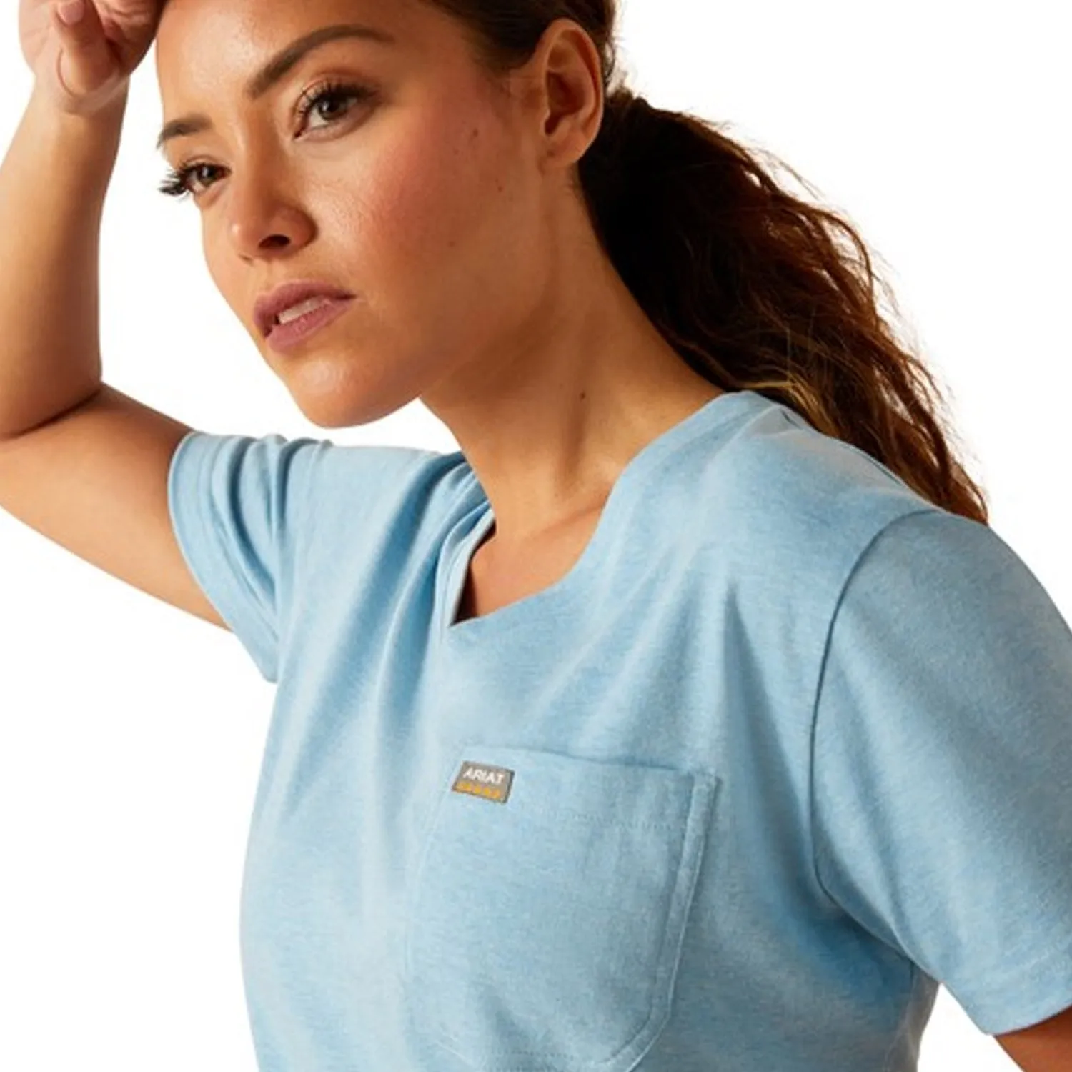 Ariat Women's Rebar Cotton Strong Pocket V-Neck T-Shirt sold by Work World product image thumbnail 2