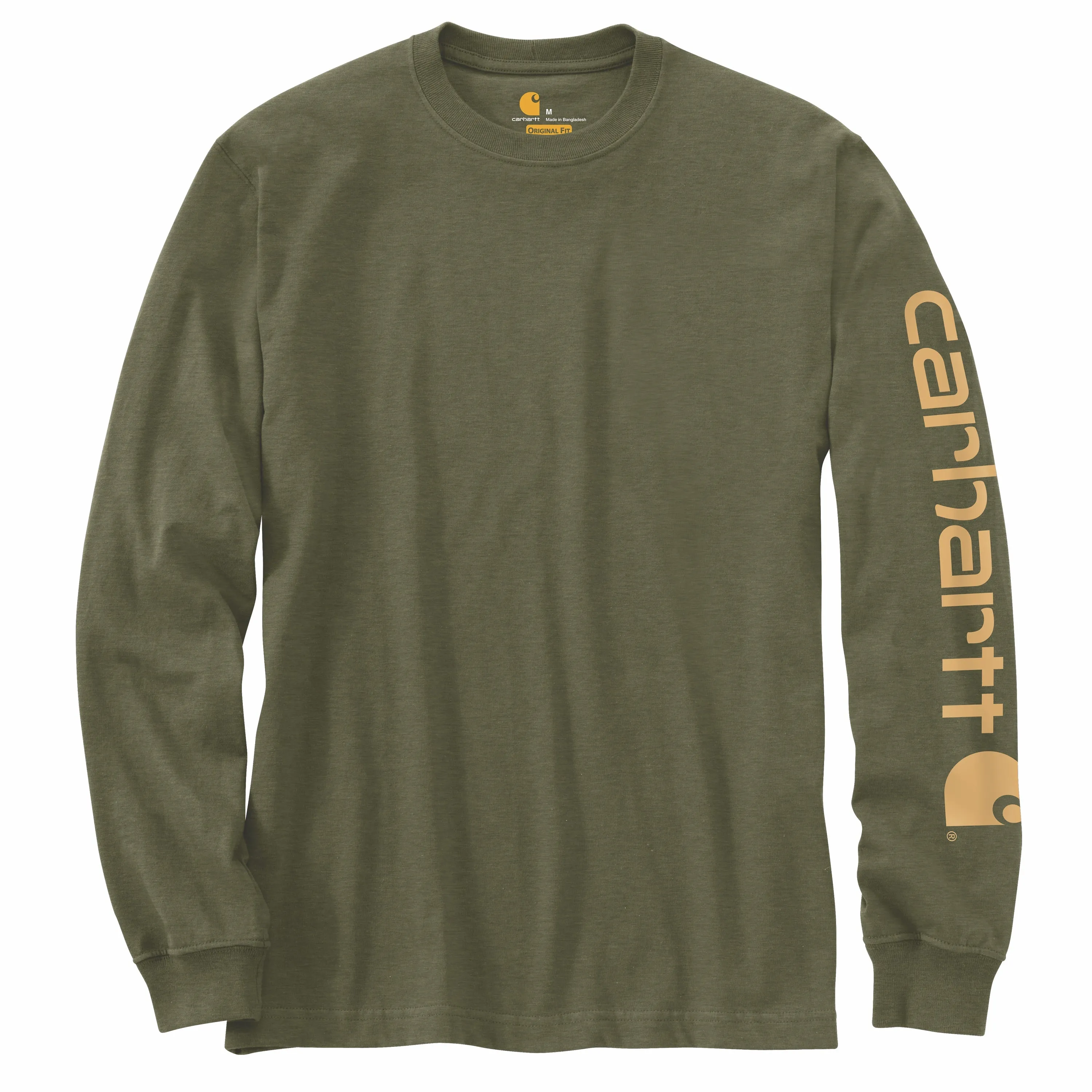 Carhartt Men's Signature Logo Long Sleeve T-Shirt_Winter Moss Heather sold by Work World