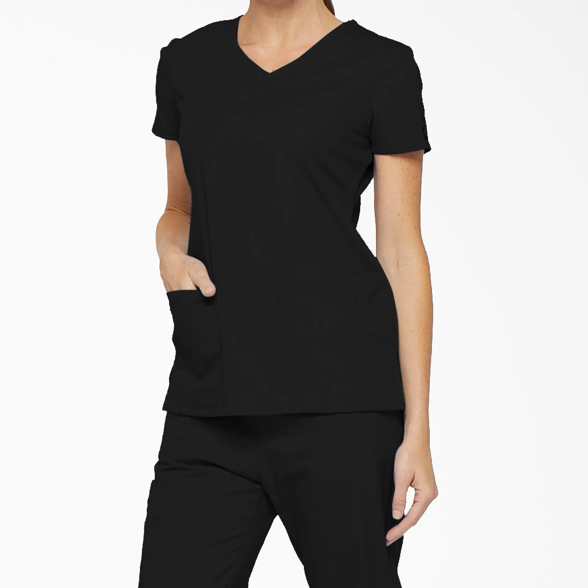 Dickies Women's EDS Signature V-Neck Scrub Top_Black sold by Work World