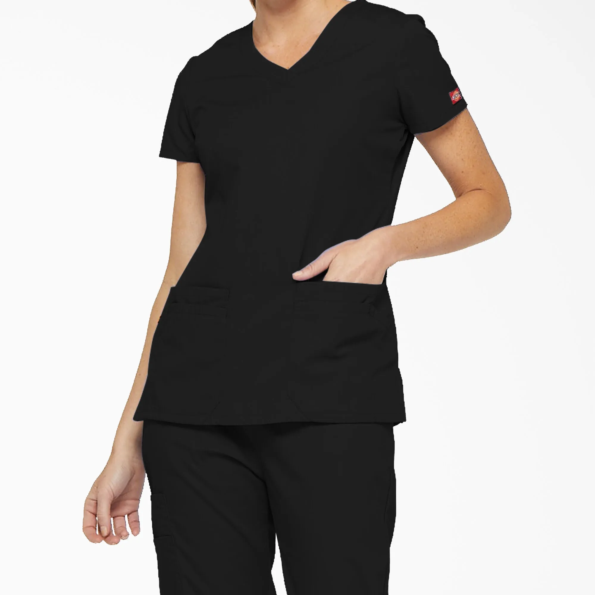 Dickies Women's EDS Signature V-Neck Scrub Top_Black sold by Work World product image thumbnail 2