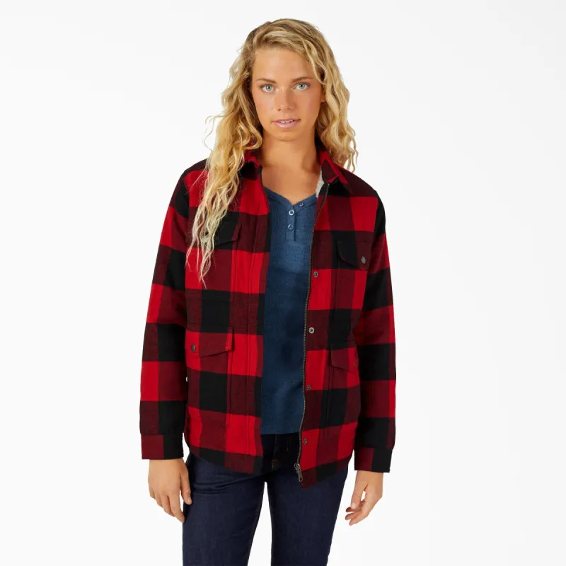 Dickies Women's Sherpa-Lined Flannel Coat made by Dickies
