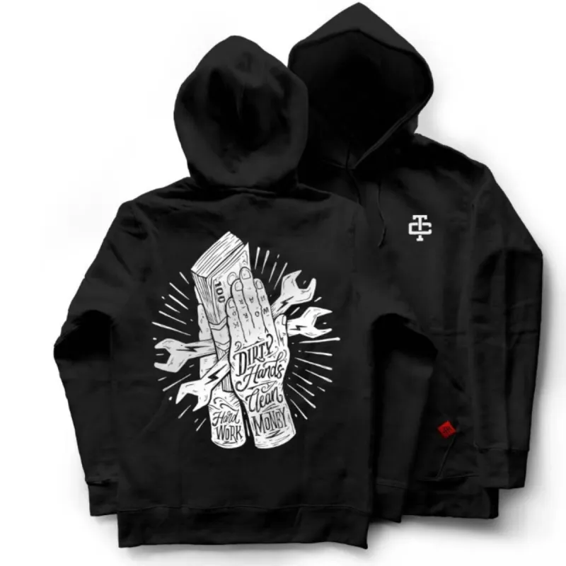 Troll Co. Men's Hard Work DHCM Graphic Fleece Hoodie Black sold by Work World