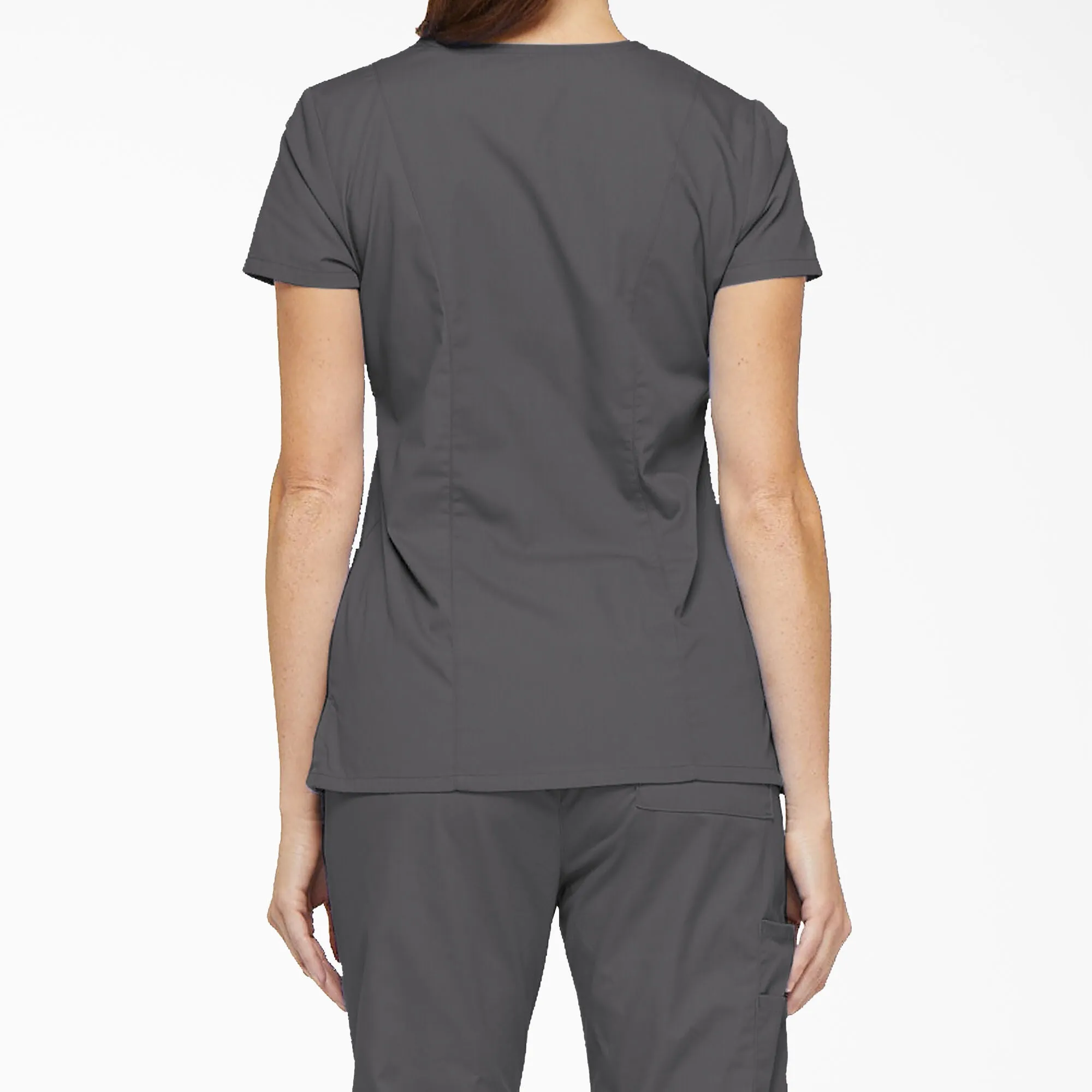 Dickies Women's EDS Signature V-Neck Scrub Top_Pewter sold by Work World product image thumbnail 3