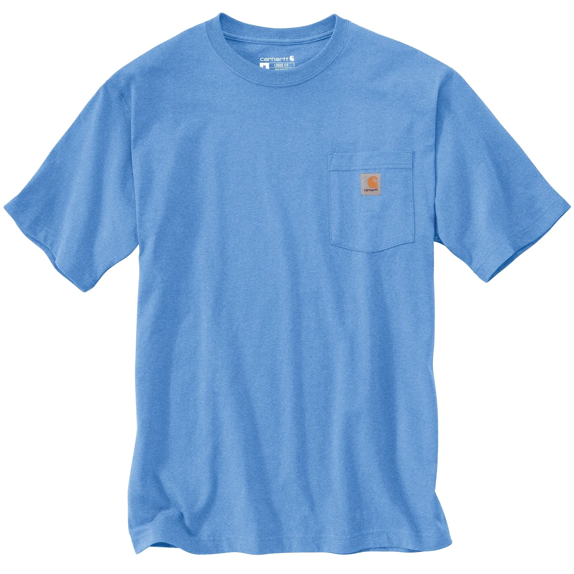 Carhartt Men's Short Sleeve Pocket T-Shirt_Blue Lagoon Heather sold by Work World